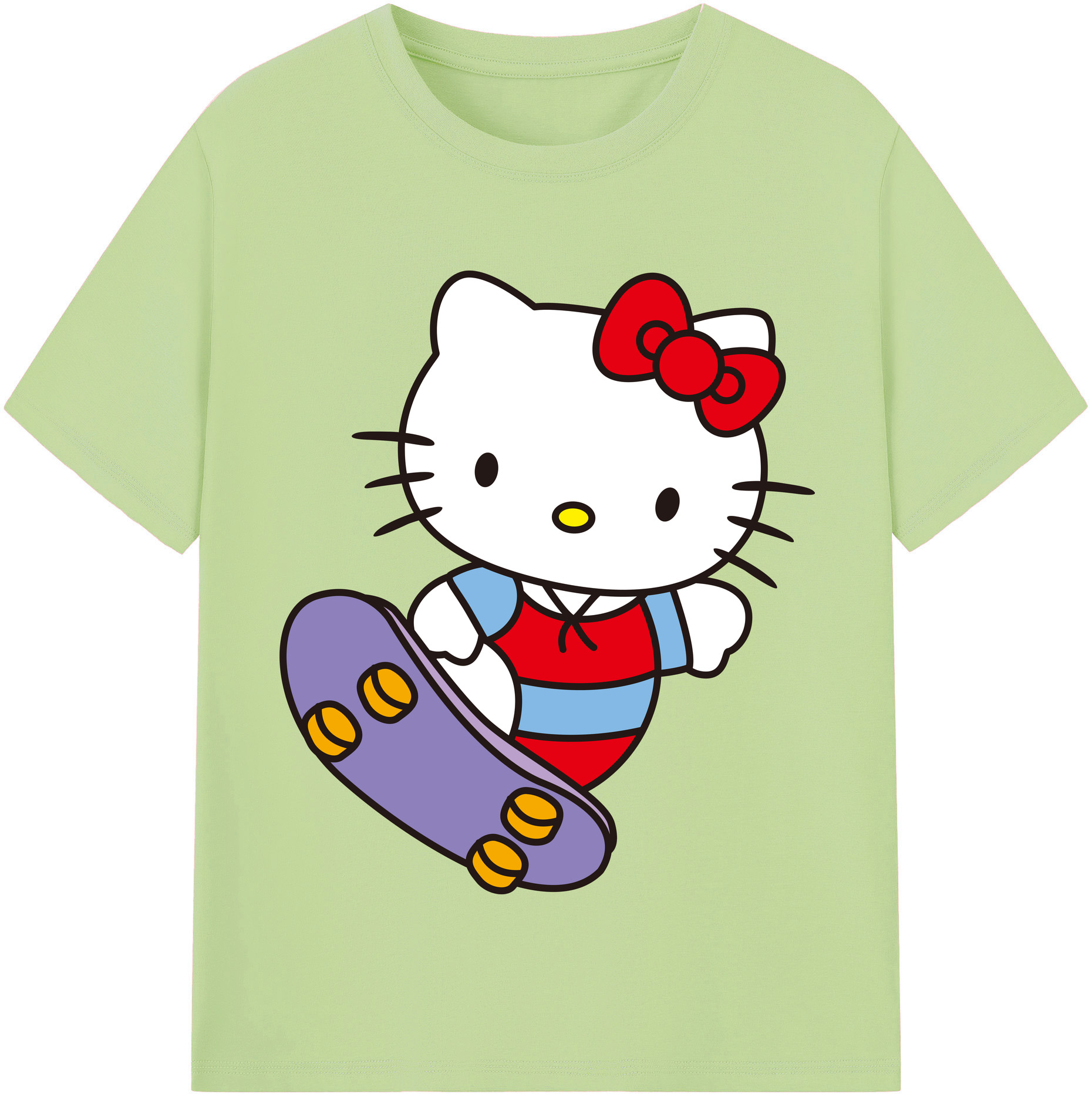 （画像用） Hello Kitty ハローキティ 綿100％半袖Tシャツ（フロントプリント）